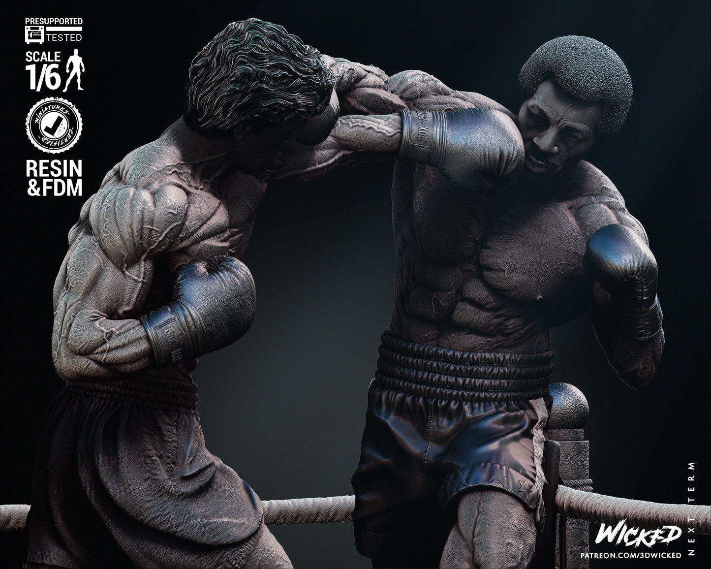 Rocky Balboa And Apollo Creed Diorama