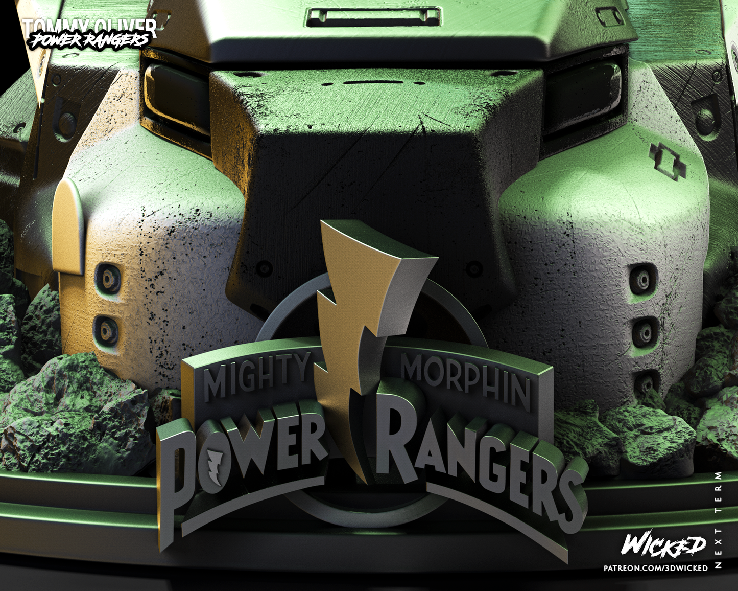 Power Rangers White & Green Rangers Diorama