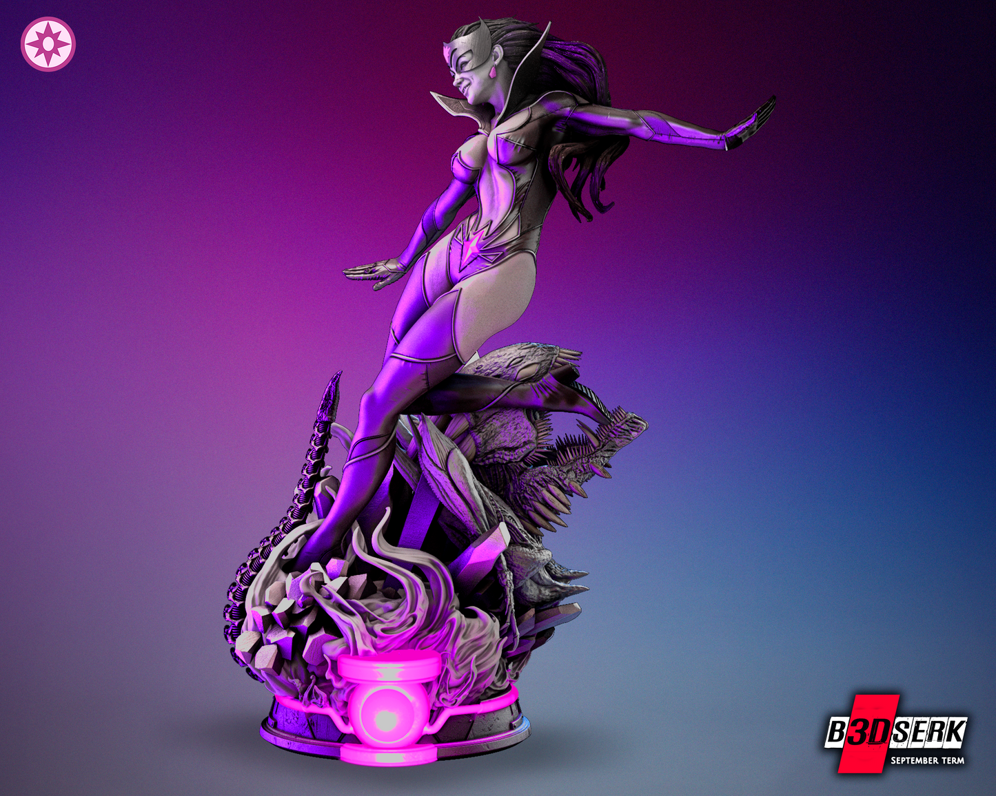 Star Saphire Violet Lantern Statue