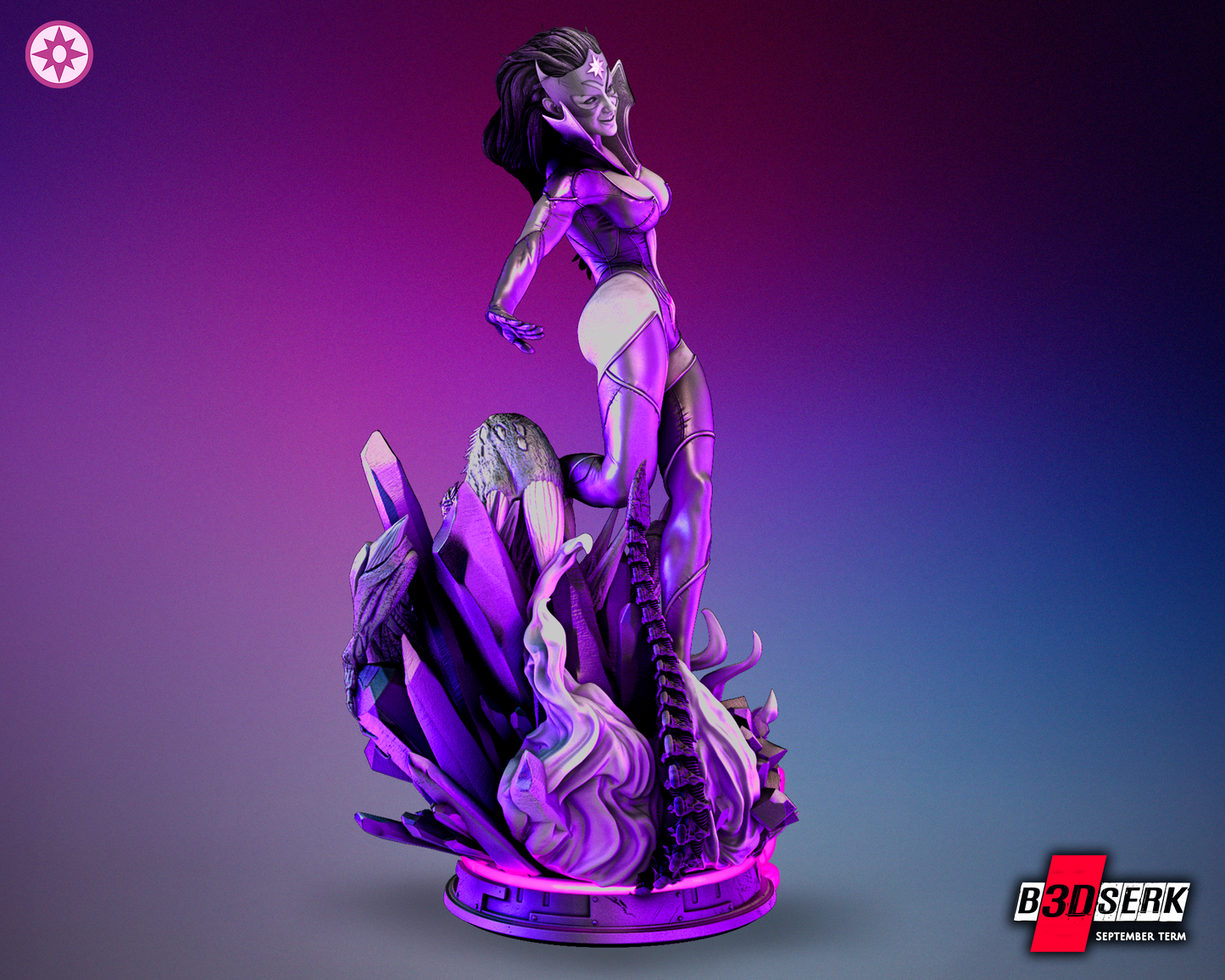 Star Saphire Violet Lantern Statue