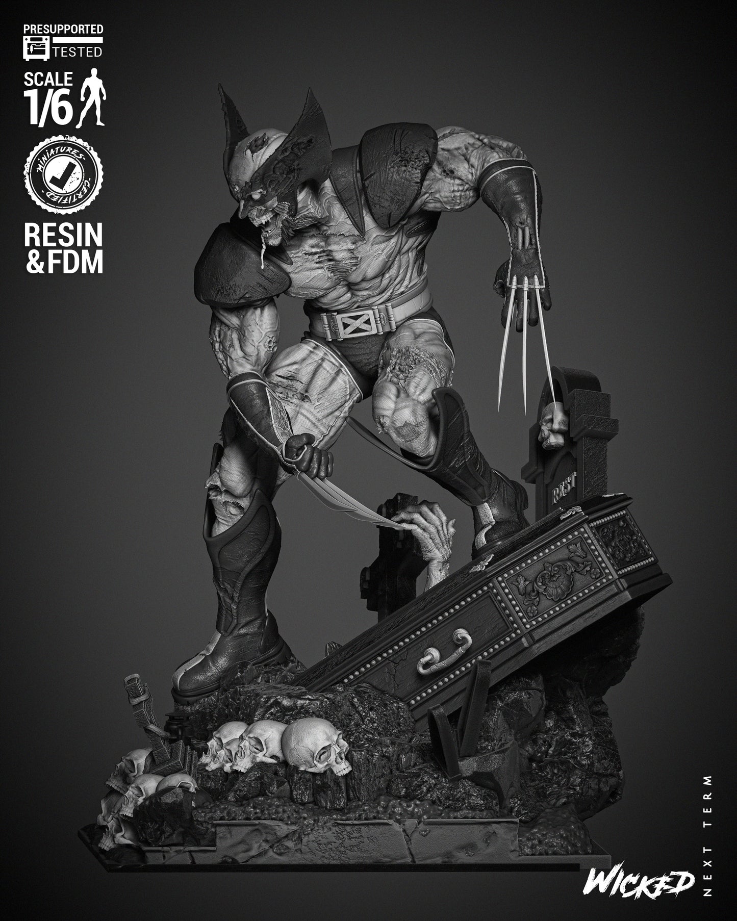 Wolverine Zombie Statue