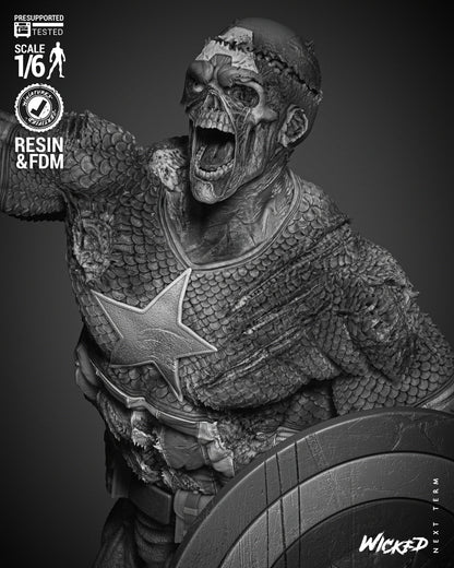 Captain America Zombie Statue