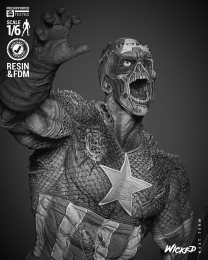 Captain America Zombie Statue