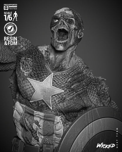 Captain America Zombie Statue