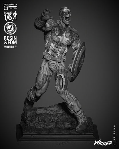 Captain America Zombie Statue