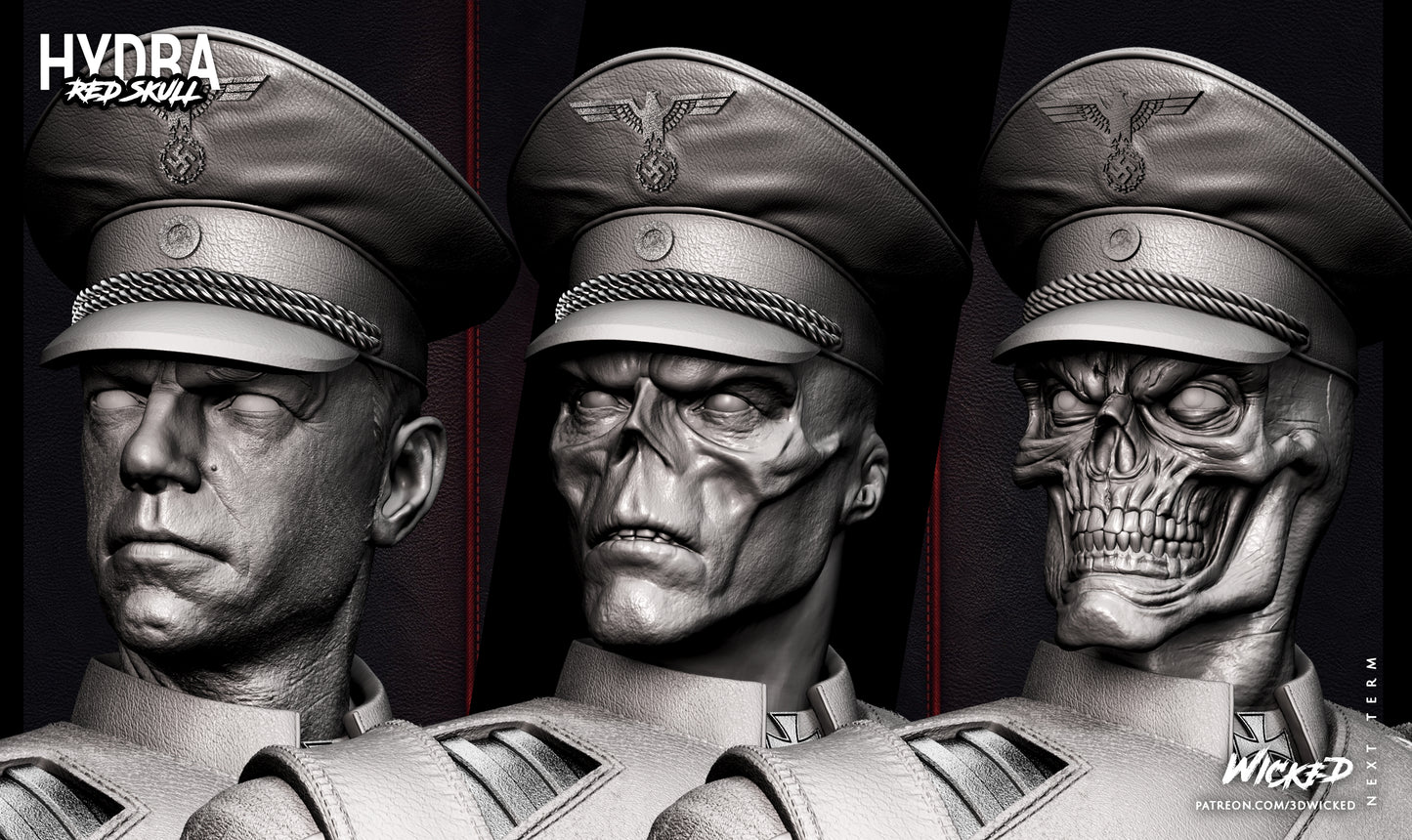 Red Skull Statue