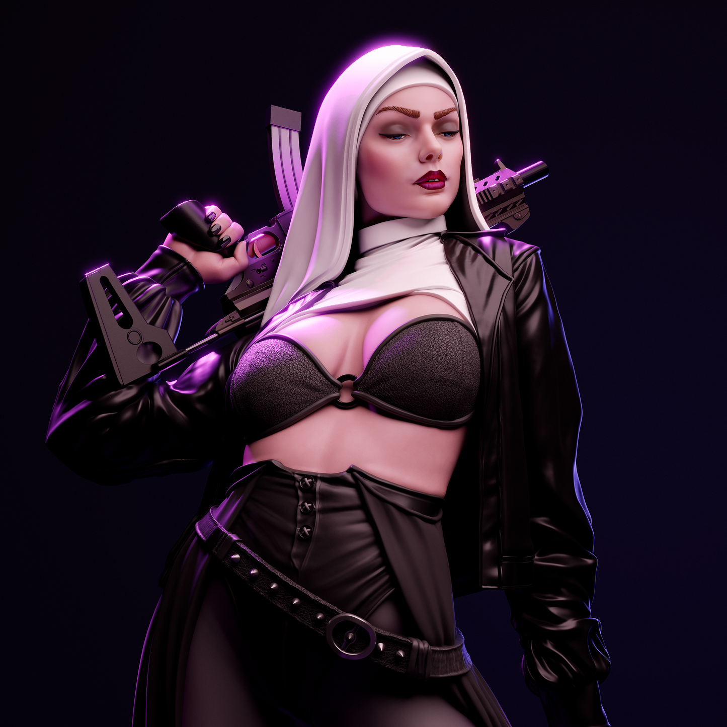 Nun With Gun Statue