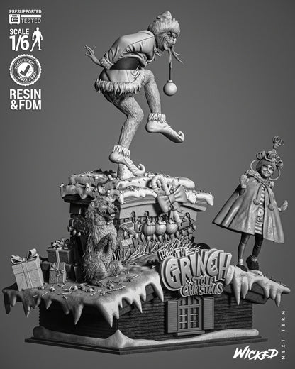 Grinch, Lucy & Dog Diorama