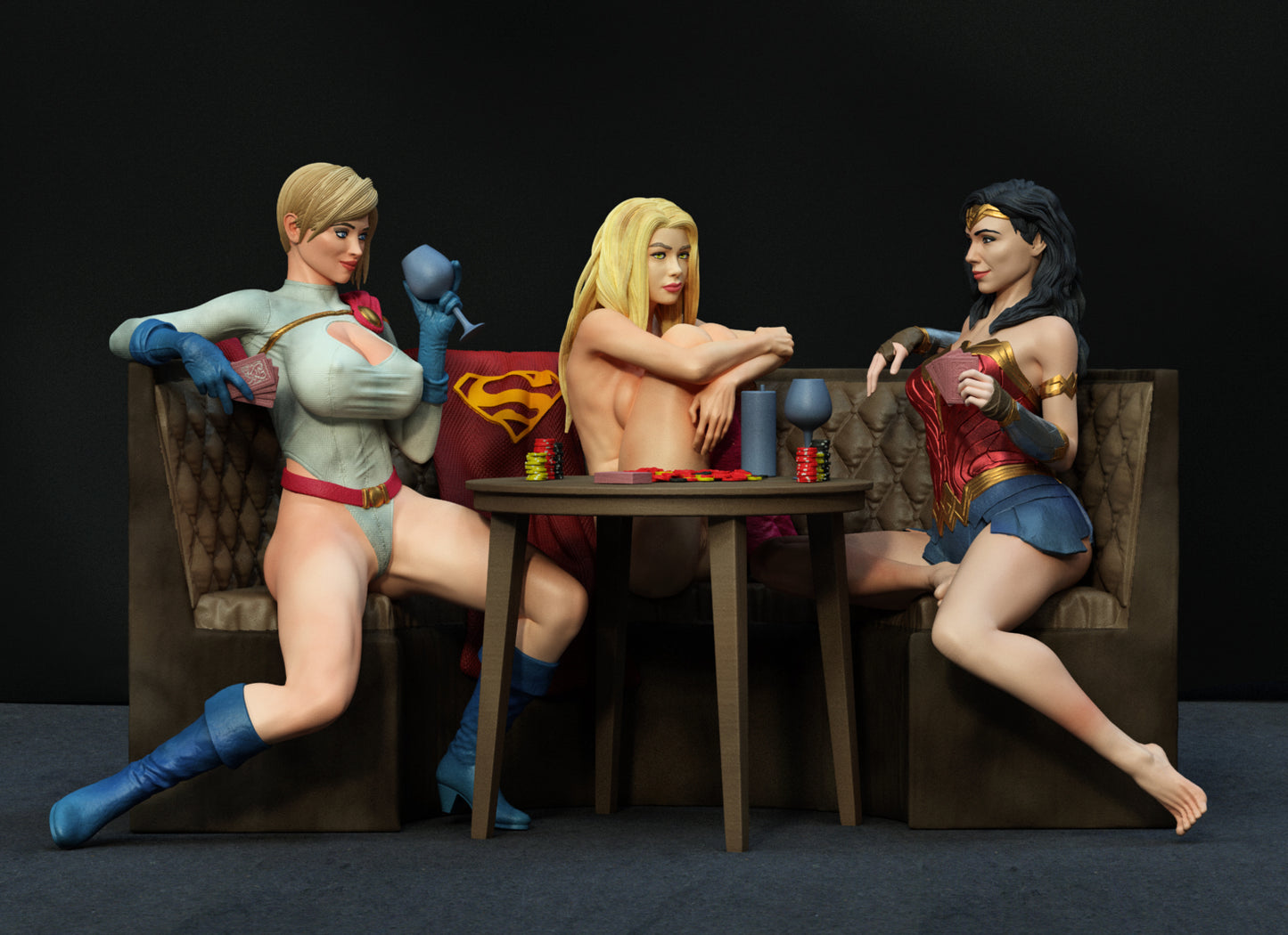 Strip Poker Game Diorama