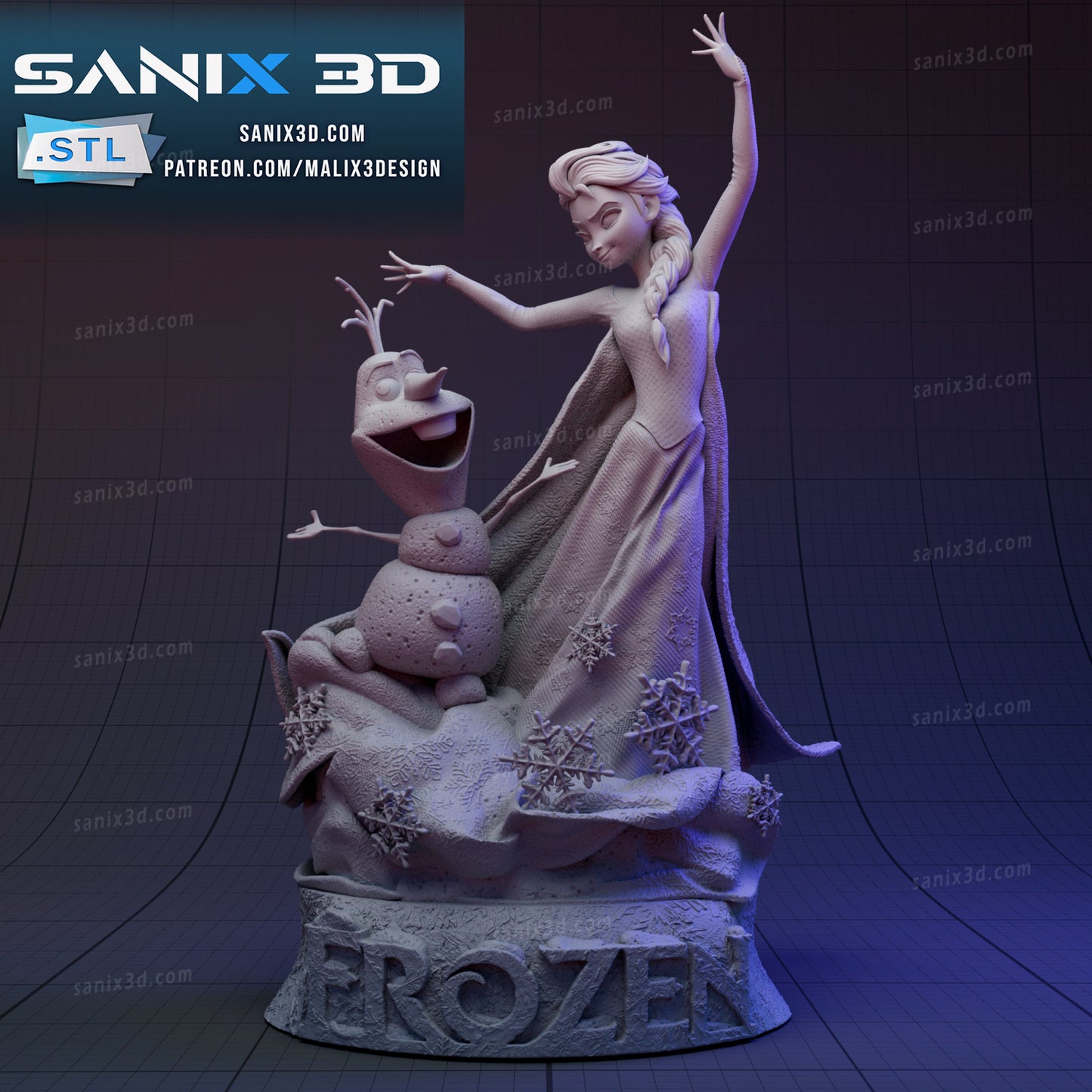 Elsa & Olaf Frozen Statue