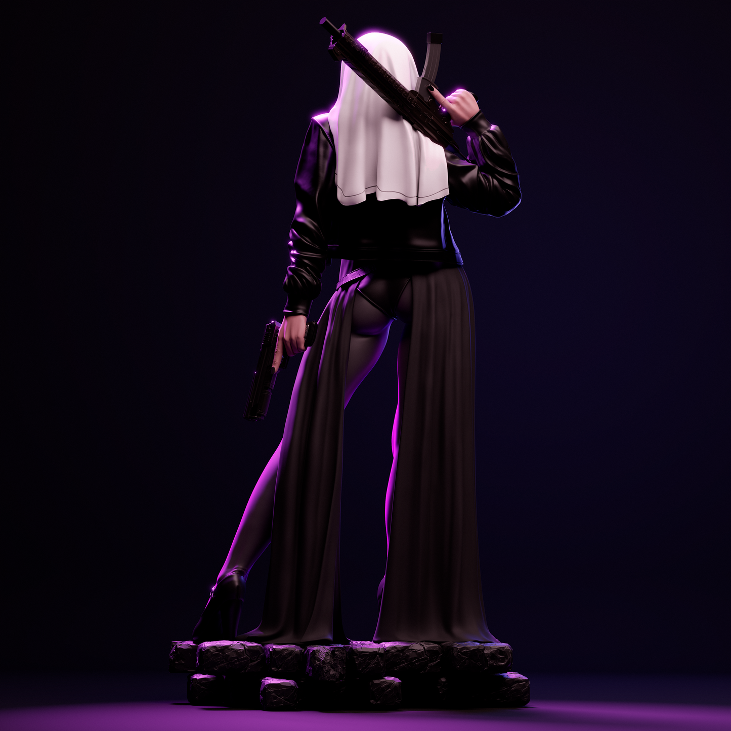 Nun With Gun Statue