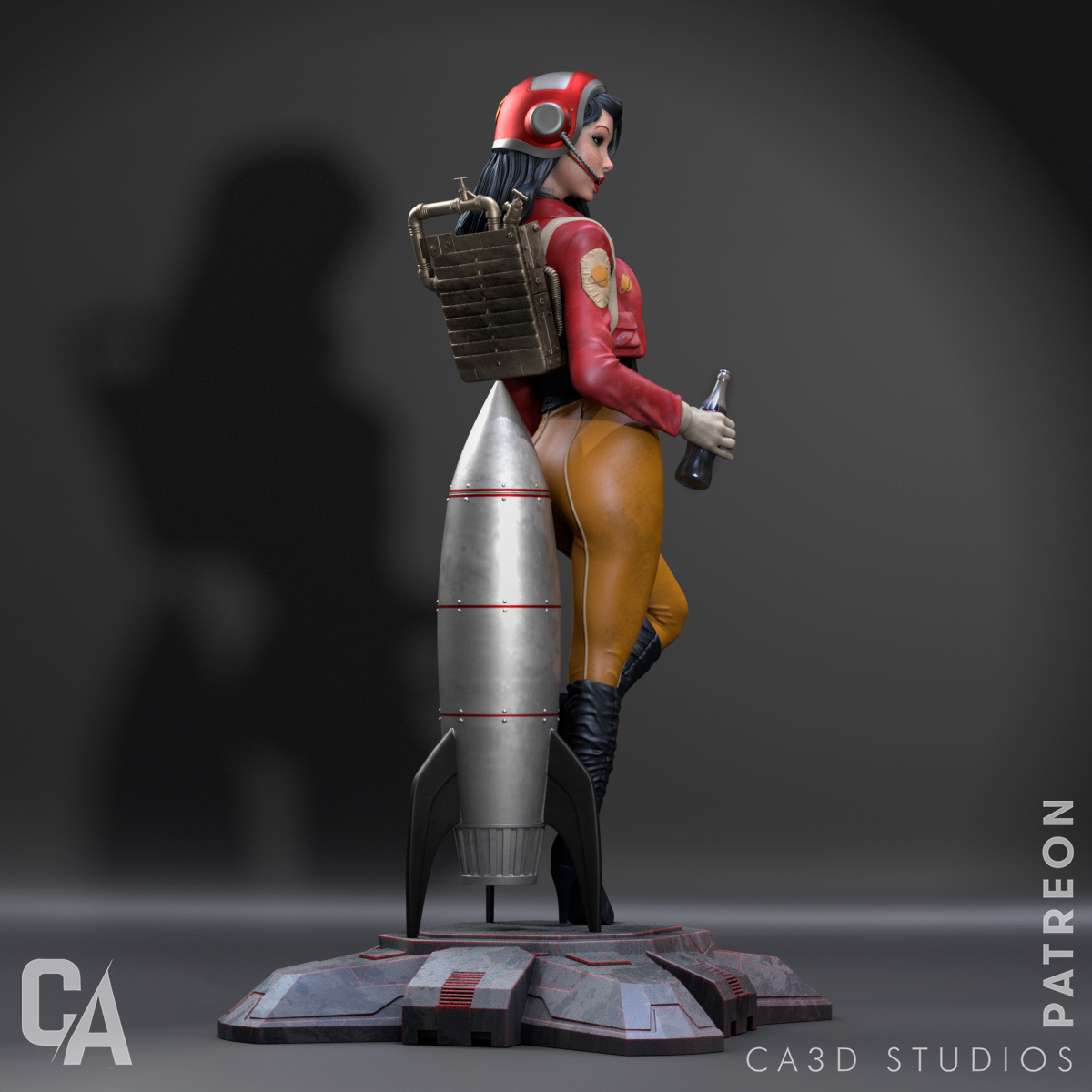 Retro Astronaut Statue