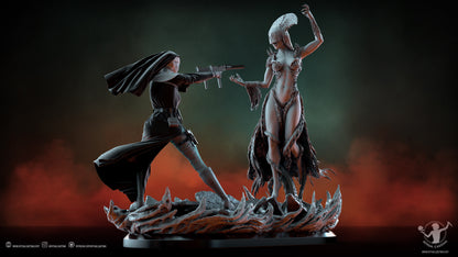 Sister Mary vs Lady Sin Statue