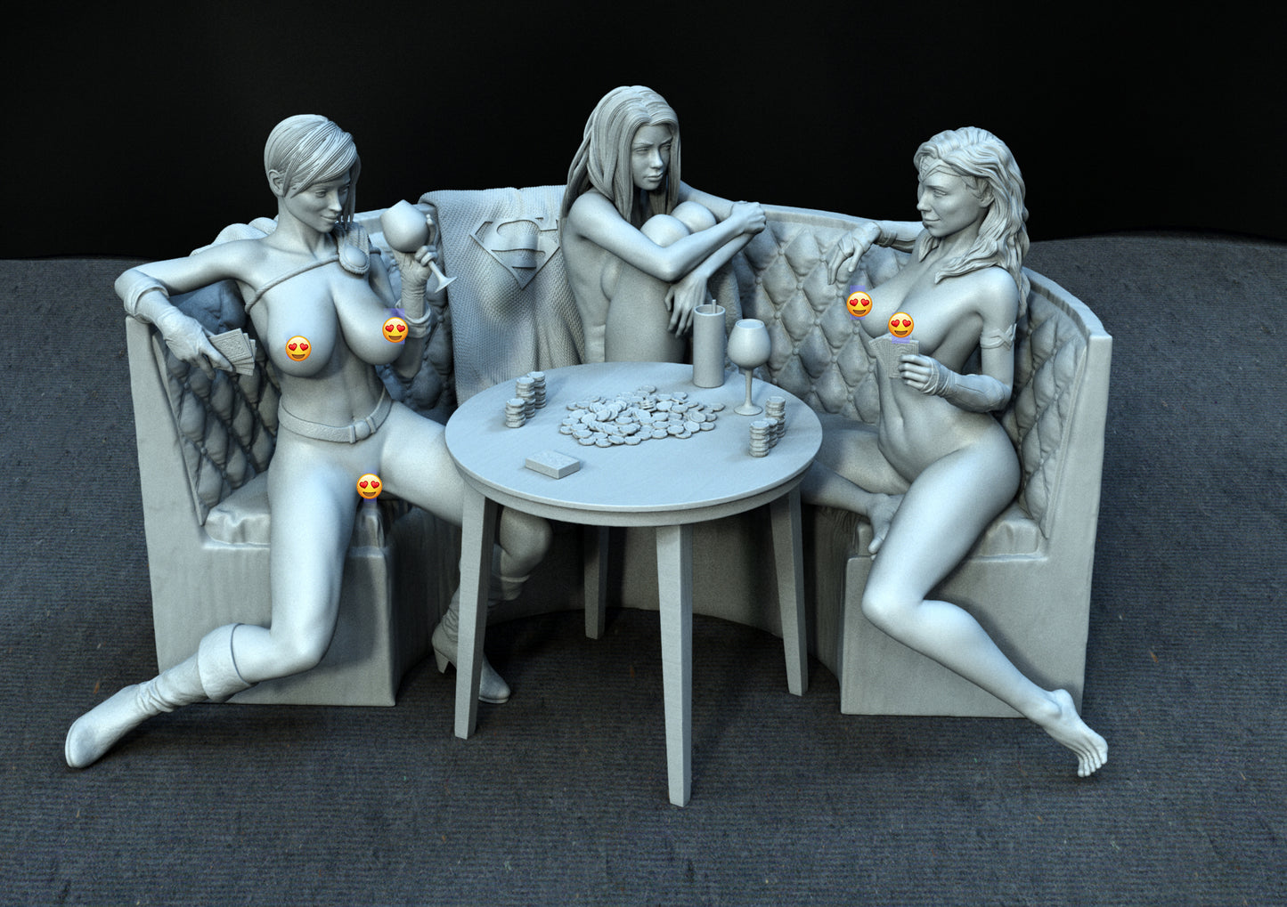 Strip Poker Game Diorama